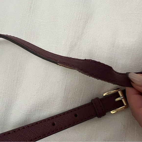 (SOLD) Michael Kors Dillon Small Satchel Merlot Purse Crossbody - Picture 14 of 14